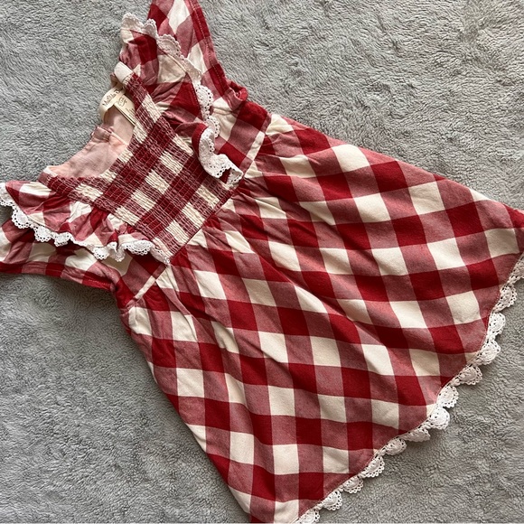 Matilda Jane Other - Matilda Jane Kassidy Gingham Plaid Smocked Crochet Ruffle Babydoll Twirl Dress